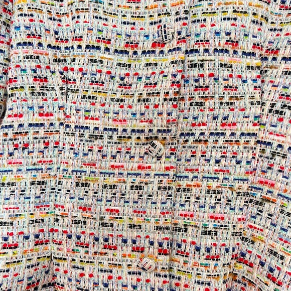 Revolve Song of Style Elma Jacket Tweed Blazer Aimee Rainbow Puff Shoulder Sz L - Picture 6 of 15